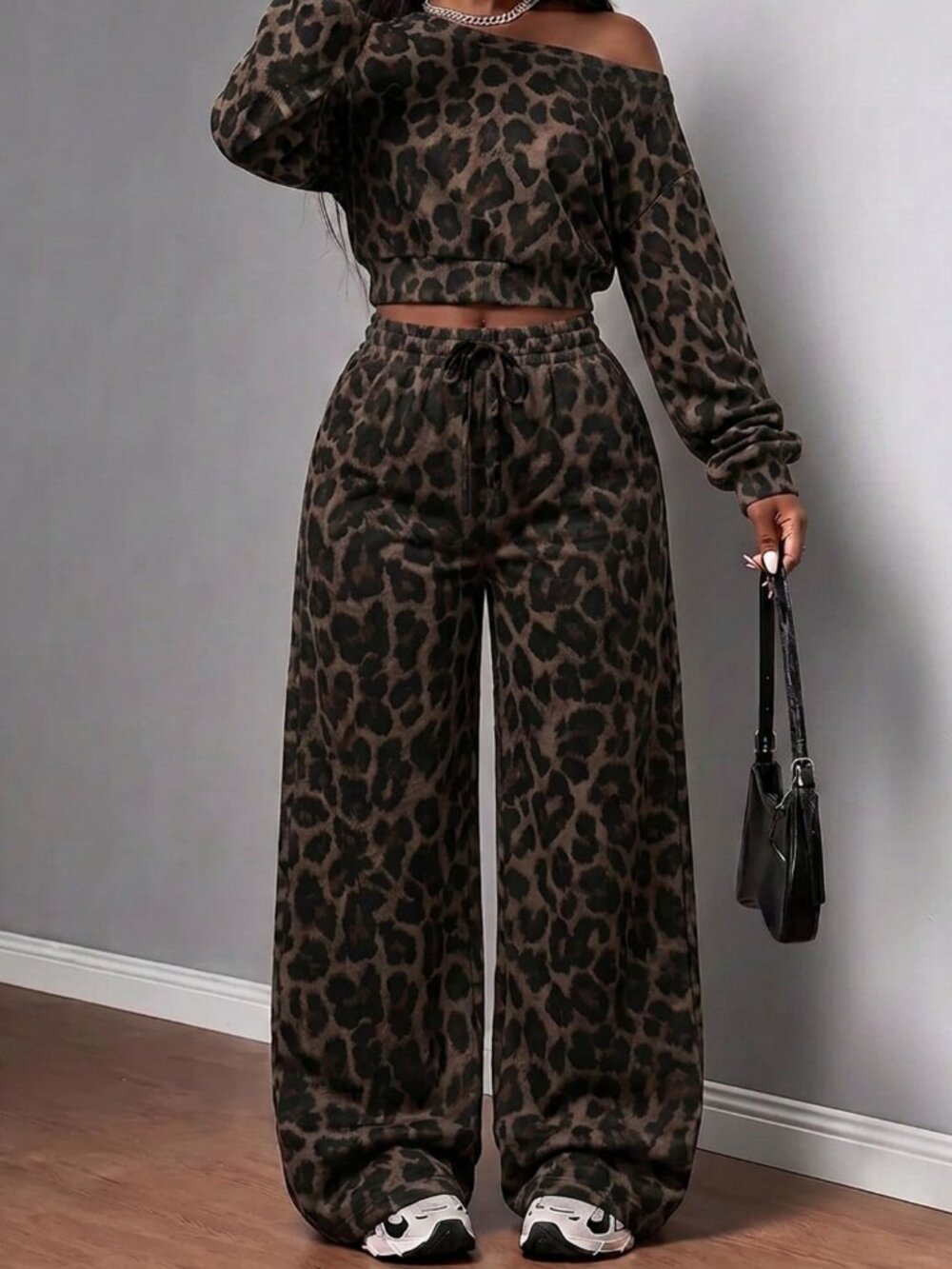 Multicolor Casual Women's Sweatshirt And Sweatpants Set - Picture 4 of 7
